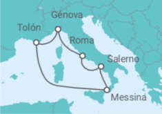 Itinerario del Crucero Italia, Francia - Costa Cruceros