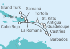 Itinerario del Crucero Antigua Y Barbuda, San Cristóbal Y Nieves, Islas Vírgenes - Reino Unido, República Dominicana,... TI - Costa Cruceros