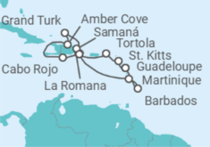 Itinerario del Crucero San Cristóbal Y Nieves, Islas Vírgenes - Reino Unido, República Dominicana, Bahamas, Martinica... TI - Costa Cruceros