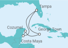 Itinerario del Crucero Islas Caimán, México - con vuelos - Celebrity Cruises