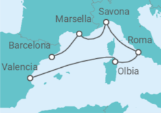 Itinerario del Crucero Italia, Francia - Costa Cruceros