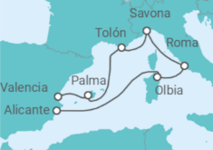 Itinerario del Crucero Armonía de colores y sabores - todo incluido. - Costa Cruceros