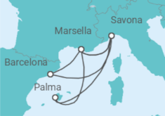Itinerario del Crucero Francia, Italia, España - Costa Cruceros