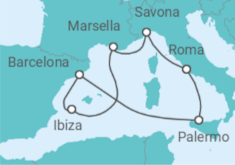 Itinerario del Crucero Italia, Francia, España TI - Costa Cruceros