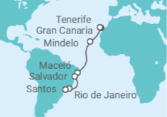 Itinerario del Crucero España, Cabo Verde, Brasil TI - Costa Cruceros