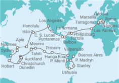 Itinerario del Crucero Vuelta al mundo 2027 - MSC Cruceros