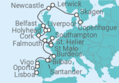 Itinerario del Crucero Desde Copenhague (Dinamarca) a Lisboa (Portugal) - Silversea
