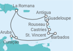 Itinerario del Crucero Caribe Completo - AIDA