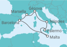 Itinerario del Crucero España, Francia, Italia - MSC Cruceros