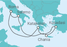 Itinerario del Crucero Mediterráneo y Egeo - Princess Cruises