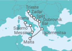 Itinerario del Crucero Circunnavegación de Italia - Oceania Cruises