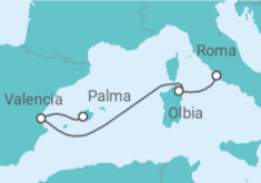 Itinerario del Crucero España, Italia TI - Costa Cruceros