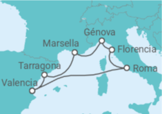 Itinerario del Crucero Mediterráneo Lirico II - MSC Cruceros