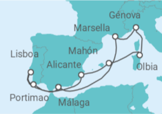 Itinerario del Crucero Bellezas de dos mares II - TI - MSC Cruceros