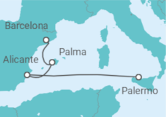 Itinerario del Crucero España - Costa Cruceros