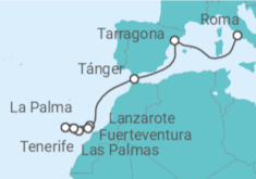 Itinerario del Crucero Desde Las Palmas de Gran Canaria a Roma - con vuelos - MSC Cruceros