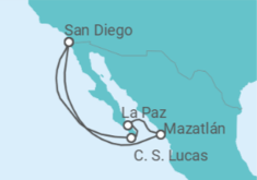 Itinerario del Crucero México - Holland America Line