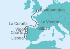 Itinerario del Crucero Senderos del Atlántico - Oceania Cruises