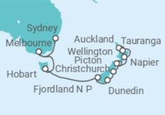 Itinerario del Crucero Viaje completo Nueva Zelanda y Australia - con vuelos - Holland America Line