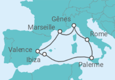Itinerario del Crucero España, Italia, Francia TI - Costa Cruceros