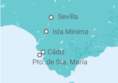 Itinerario del Crucero Colores y pasiones de Andalucía ¿ Una inmersión entre tradiciones, patrimonio y cultura andaluza - CroisiEurope