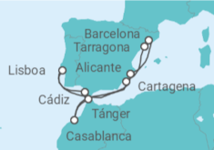 Itinerario del Crucero España, Portugal, Marruecos - Costa Cruceros