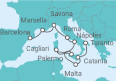 Itinerario del Crucero Desde Barcelona a Tarento (Italia) - Costa Cruceros