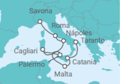 Itinerario del Crucero Italia, Malta - Costa Cruceros