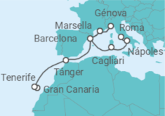 Itinerario del Crucero Desde Las Palmas de Gran Canaria a Roma TI - Costa Cruceros
