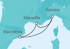 Itinerario del Crucero España, Francia, Italia - Costa Cruceros