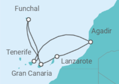 Itinerario del Crucero Islas Canarias TI - Costa Cruceros