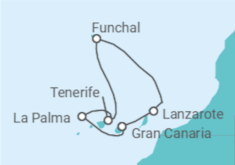 Itinerario del Crucero Oasis del Atlántico TI - Costa Cruceros