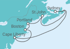 Itinerario del Crucero Estados Unidos (EE.UU.), Canadá - Royal Caribbean