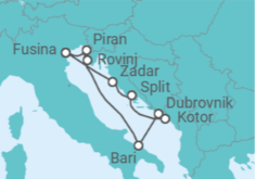 Itinerario del Crucero Italia, Croacia, Montenegro - Silversea
