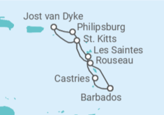Itinerario del Crucero Santa Lucía, Saint Maarten - Silversea