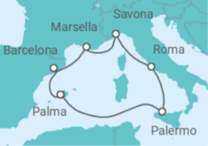 Itinerario del Crucero Italia, Francia, España - Costa Cruceros