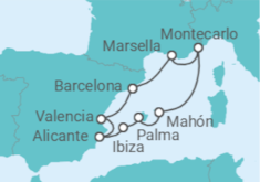 Itinerario del Crucero Francia, Mónaco, España - Silversea