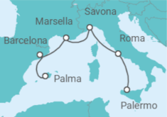 Itinerario del Crucero Italia, Francia, España - Costa Cruceros