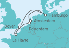 Itinerario del Crucero Reino Unido, Francia, Holanda, Alemania - Costa Cruceros