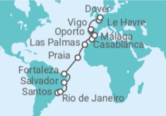 Itinerario del Crucero Desde Santos (São Paulo, Brasil) a Dover (Inglaterra) - Costa Cruceros