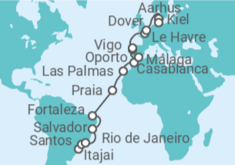 Itinerario del Crucero Desde Itajai (Brasil) a Kiel (Alemania) TI - Costa Cruceros