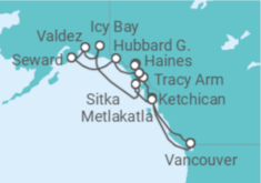 Itinerario del Crucero Alaska - Silversea