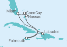 Itinerario del Crucero Bahamas, Jamaica - con vuelos - Royal Caribbean