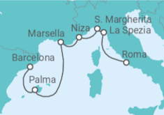 Itinerario del Crucero Italia, Francia, España - con vuelos - Royal Caribbean
