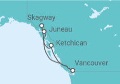 Itinerario del Crucero Alaska - Princess Cruises