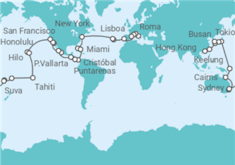 Itinerario del Crucero Vuelta al mundo - Costa Cruceros
