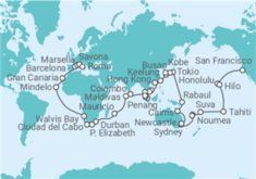 Itinerario del Crucero Vuelta al mundo - Costa Cruceros