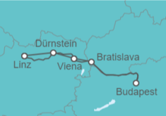 Itinerario del Crucero El hechizo del Danubio - CroisiEurope