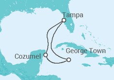 Itinerario del Crucero Islas Caimán, México - Carnival Cruise Line