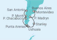 Itinerario del Crucero Uruguay, Argentina, Chile - NCL Norwegian Cruise Line